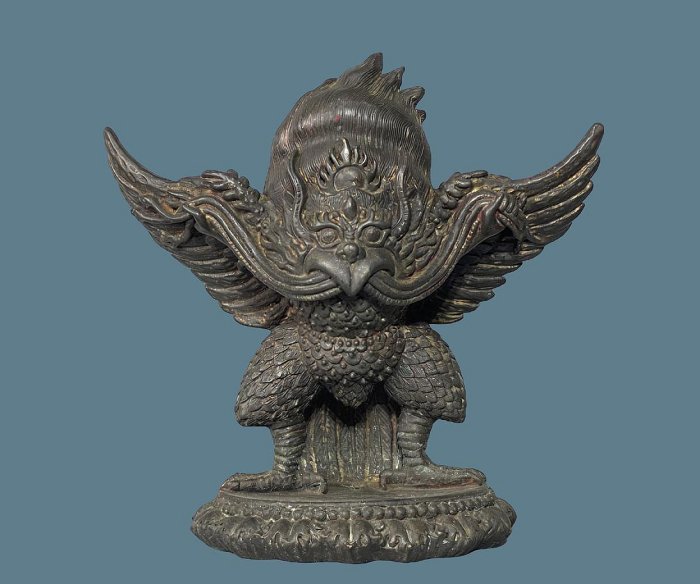 銅器 仏像 蔵伝金翅大鵬鳥銅像 鎮宅辟邪 開運風水 招財 置物 工芸品 装飾品 銅器 大鵬金翅鳥智慧迦楼羅鳥金剛杵 鎮宅 辟邪 開運 風水 招財