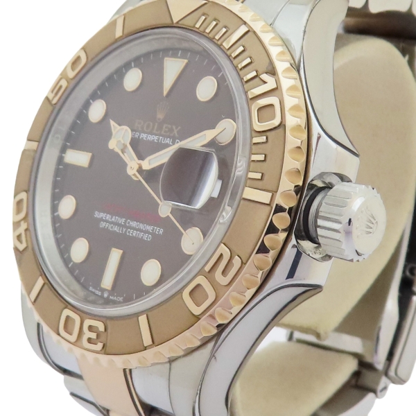 二手名牌BRAND OFF】ROLEX 勞力士金棕色錶盤18K玫瑰金Yacht Master 40