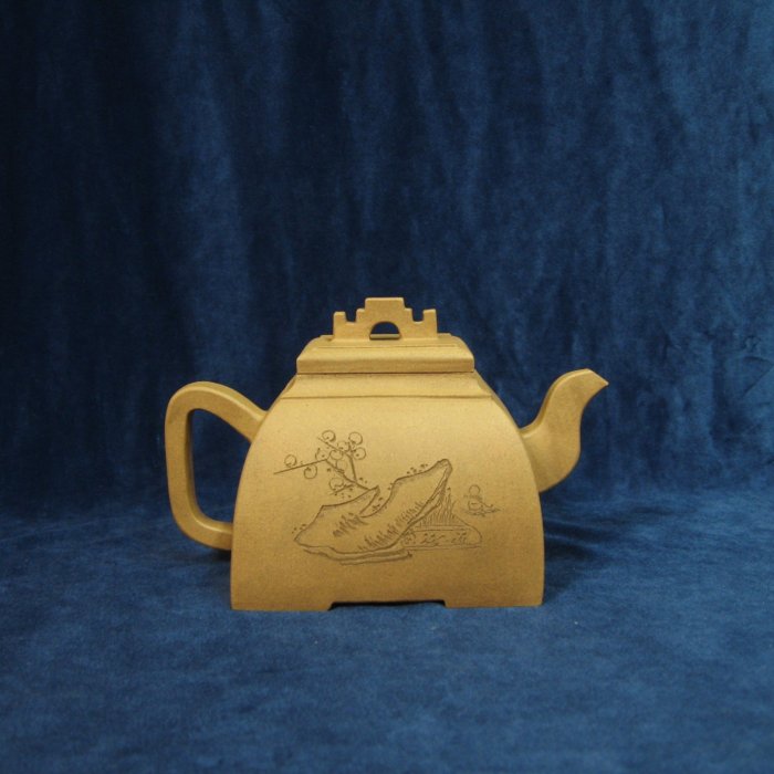 dbcf3民國〝吳純耿〞製少亭銘詩段泥橋鈕四方壺B358有實體店面歡迎面交