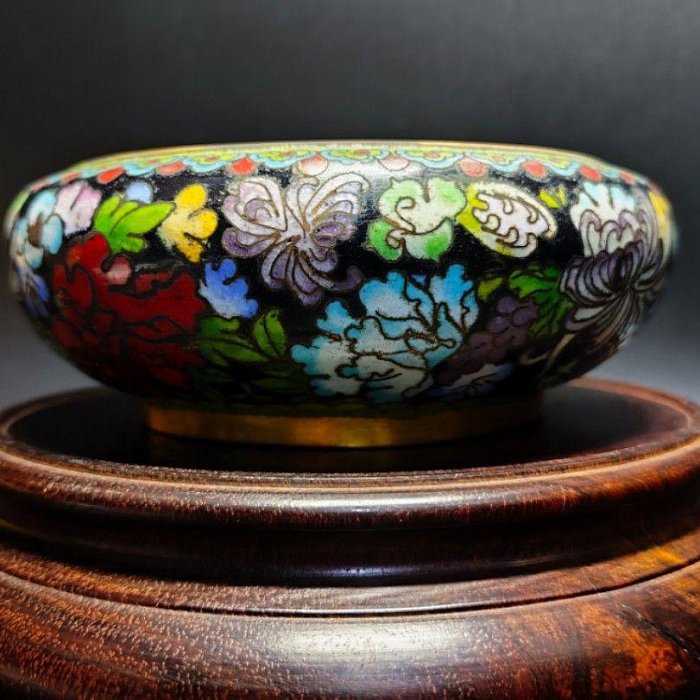 早期景泰藍老件-銅胎掐絲琺瑯景泰藍香爐#01（古董/銅雕/收藏/銅爐/香爐