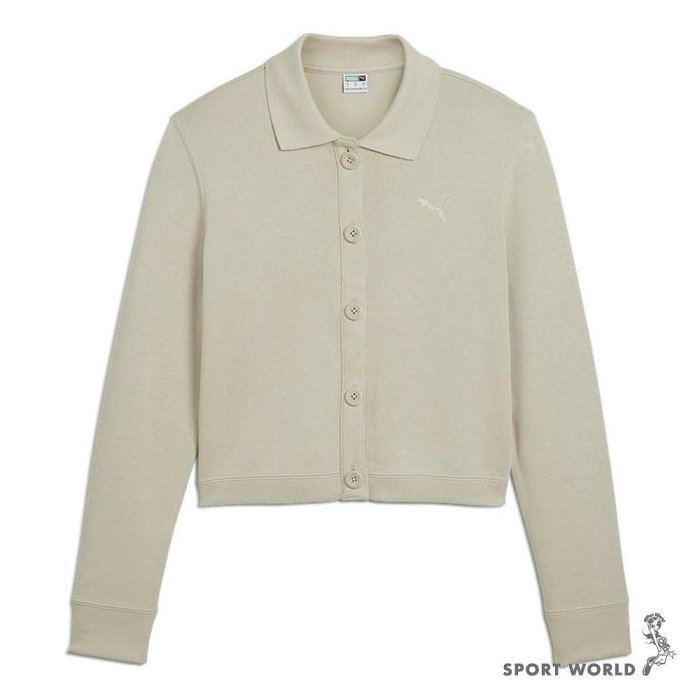 Puma Polo領外套 女裝 王淨代言款 卡其【運動世界】62997068