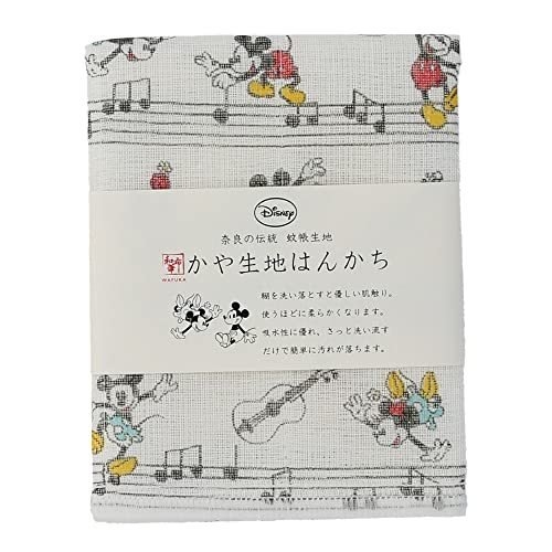 【震撼精品百貨】Micky Mouse 米奇/米妮 ~日本Disney迪士尼 日本製紗布巾 手帕-米奇音符*11361