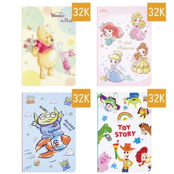 小禮堂 Disney 迪士尼 32K 定頁筆記本 維尼 三眼怪 玩具總動員 公主
