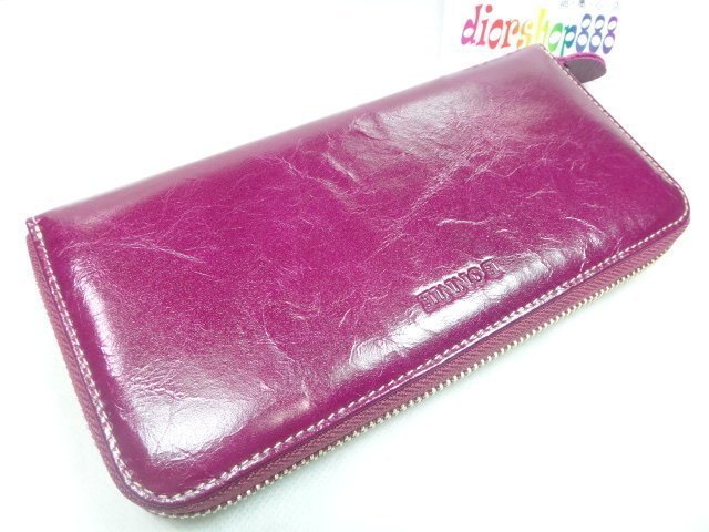 ＊迪奧小店＊BONNIE真皮拉鍊長夾／牛皮錢包／風琴式~超多夾層大容量／羅蘭紫／特價!