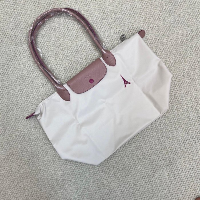 longchamp瓏驤新款限定款巴黎鐵塔刺繡托特包女士手提包1899大號餃子包