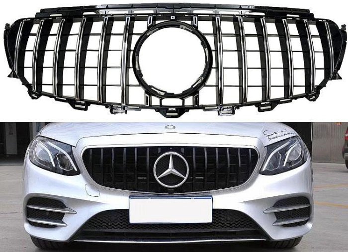 賓士16-19年 W213 水箱罩 專用 GT 直瀑式 中網 E200 E220 E250 E300 E43 E63 AMG 滿天星 大星 W213水箱罩