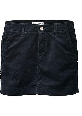 【 UNIQLO聯名INES DE LA FRESSANGE】全新吊牌未拆燈芯絨海軍藍短裙，腰圍67公分，僅此乙組