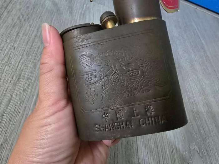 二手古董水煙菸斗煙壺早期銅器擺飾刻花細收藏品八仙過海水壺銅壺銅製品