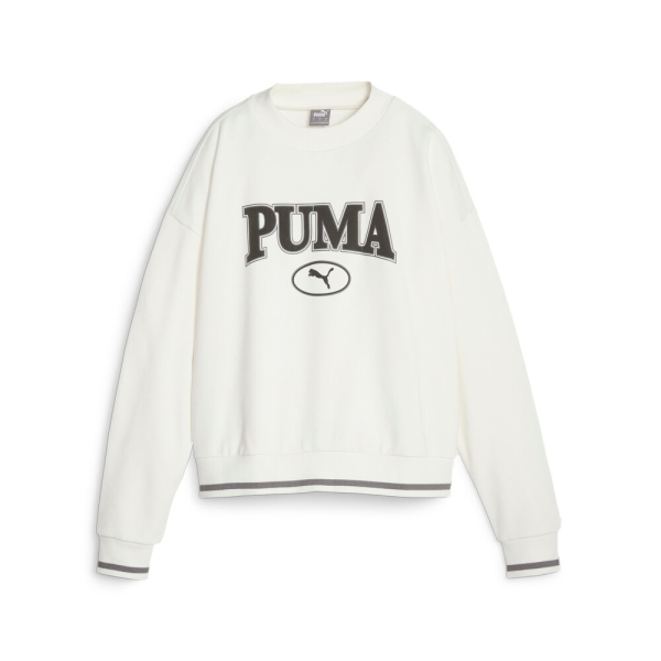 Puma Squad 基本系列 女 大學T 長袖 白 女 穿搭 62359765 字型T