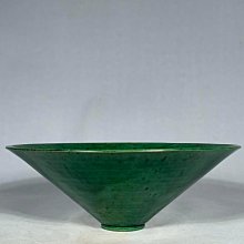 宋定窯綠釉花卉紋斗笠碗，高6.5直徑18cm，260403 瓷器汝窯官窯