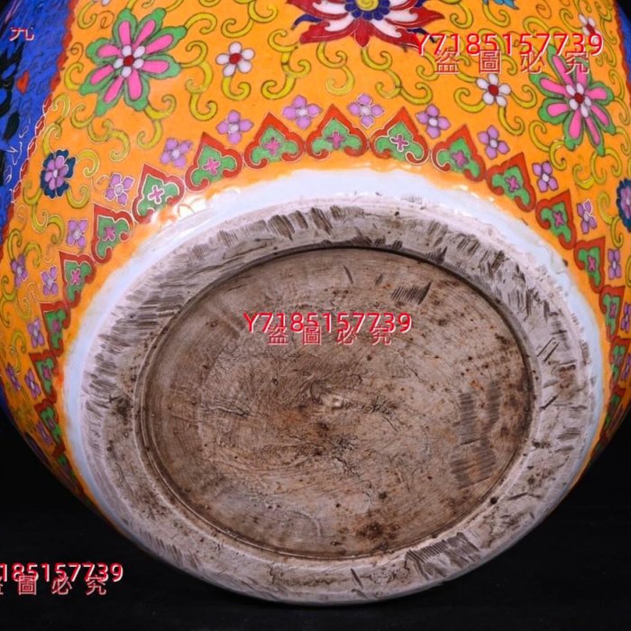 大明宣德年制掐絲琺瑯彩花卉魚紋蓋罐，高40×35厘米??13385A011820