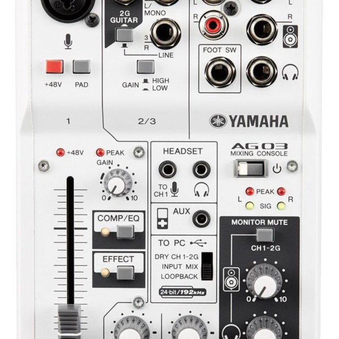 ♪♪學友樂器音響♪♪ YAMAHA AG03 3軌混音器USB 錄音介面直播宅錄錄音