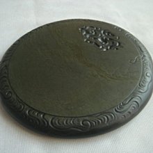 硯 歙州硯 歙硯 円硯 水波紋 本体12.9-1.7cm 箱付 中国硯 書道用品 美術品 端渓硯 茶道具