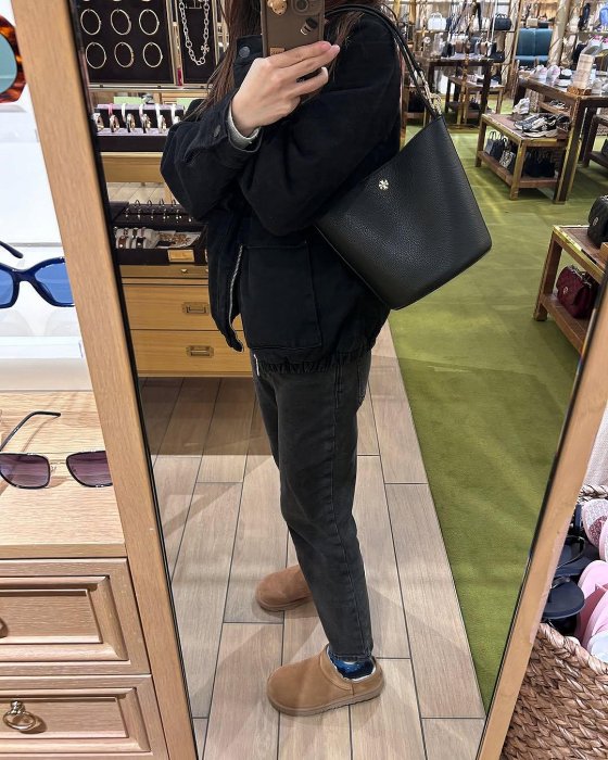 【Tory Burch】專櫃經典款 Blake系列防刮皮革側背/斜背水桶包