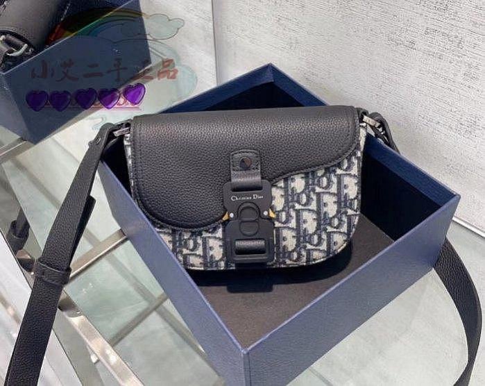 DIOR迪奧 Oblique印花 馬鞍單肩斜挎 手拿包 男款 黑色