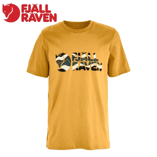 【Fjallraven 小狐狸 男 Multicolor Logo T恤《赭黃》】F12600268/機能衣/排汗衫/運動衫