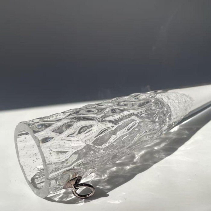 北村真一宇吹硝子花器全新原盒掛花入つらら銀制配件6cm直徑30cm 花道