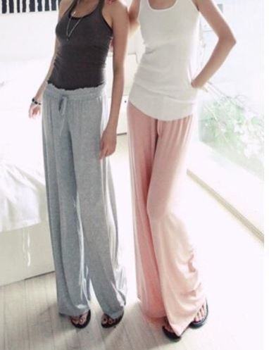 yu chieh-必備基本款舒適莫代爾運動綁帶垂墜感大寬褲褲裙3色小安花猴ZARA.uniqlo瑜珈睡褲