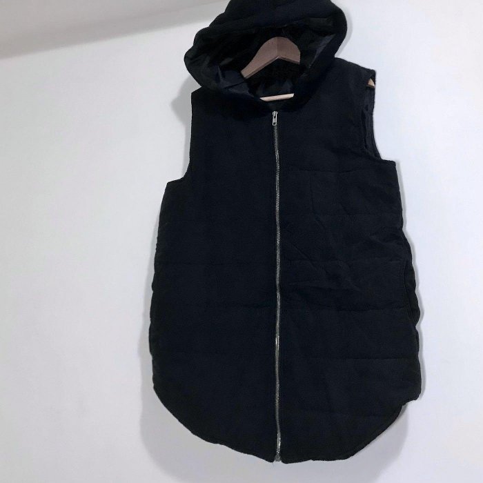 長版｜正韓KOREA韓國雙拼異材質蜜桃絨坑條針織連帽鋪棉背心外套 韓制韓製韓國製韓組韓貨東大門ZARA ROXY giordano ladies Copiner