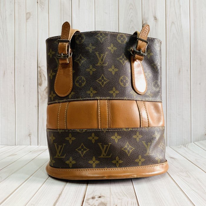 【哈極品】二手品 《Louis Vuitton LV Vintage款 老花字紋 美國限定款 橢圓桶 側肩背包》