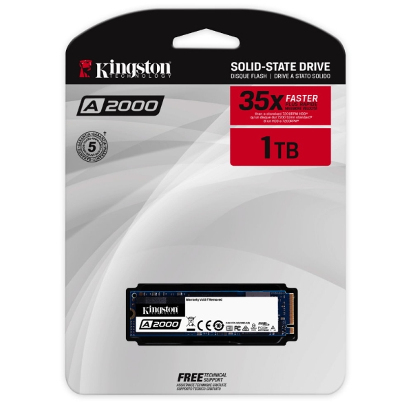 金士頓A2000 1TB NVMe PCIe SSD Kingston M.2 SA2000M8/1000G