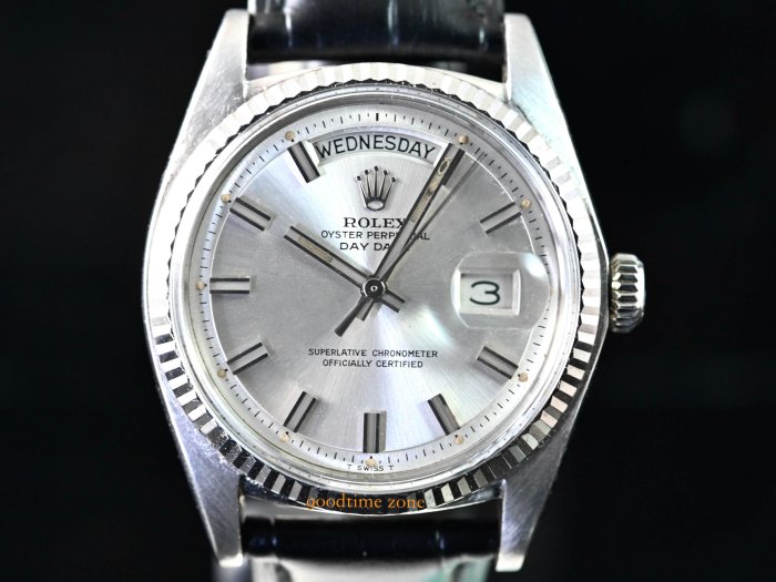 [現貨]ROLEX 勞力士 1803 Day-Date 寬體男孩銀面 18白K金 LRK447 1807 1806 18038 18239 18238