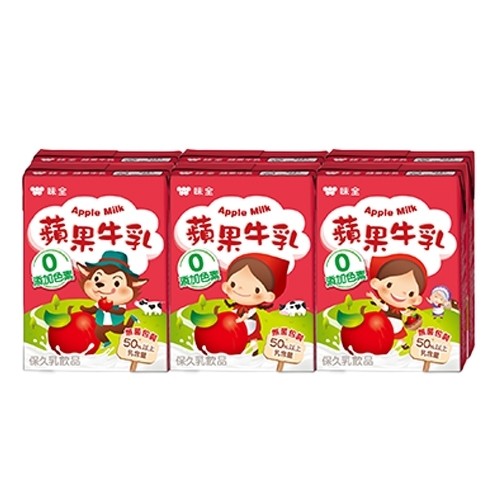 Apple - 牛乳 味全極品限定蘋果牛乳200ml x24入【愛買】 | 保久乳/豆奶/乳酸飲料