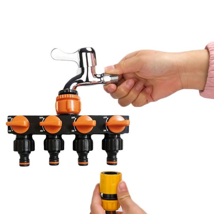 【珍愛頌】N707 塑料 一分四分流器 分水器 獨立開關 一進四出 分流器 五通分流器 洗衣機 水槍 閥門 水龍頭接頭