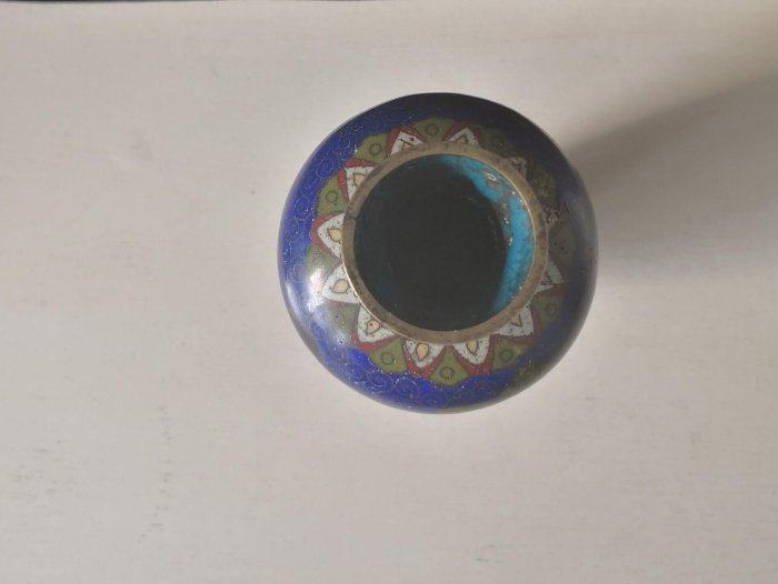日本景泰藍花瓶古董七寶燒擺件經典銅胎掐絲琺瑯彩藝術品動感實拍圖案