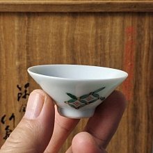 編號0平安三浦竹泉造篩月庵竹泉制日本清水燒色繪七寶文茶碗酒盞一套5個