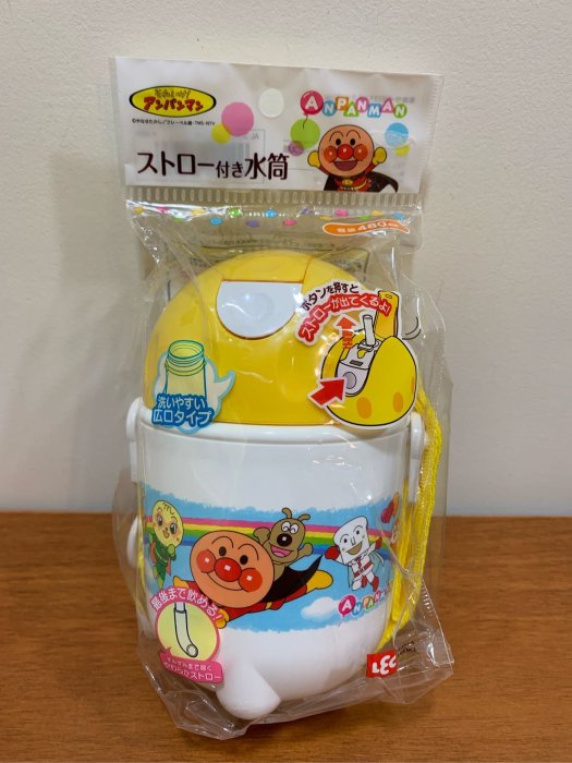 愛買JAPAN❤日本直送 麵包超人 彈跳式塑膠吸管水壺 480ml 水壺 現貨