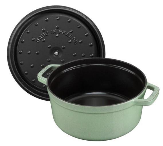 法國Staub La Cocotte 鑄鐵鍋琺瑯鍋圓形湯鍋燉鍋( 晨露綠) 24cm 現貨