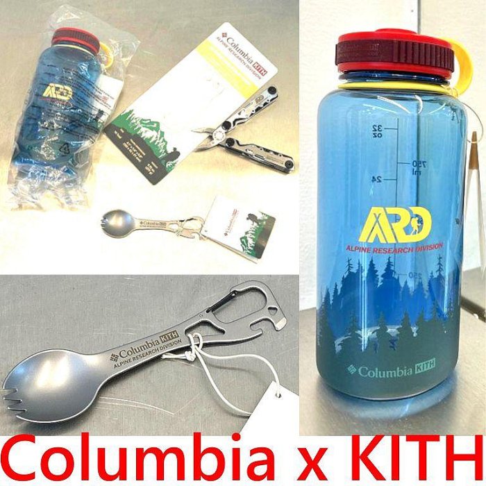 BLACK全新KITH x Columbia水壺100ML容量(賣場另有瑞士刀/湯匙)