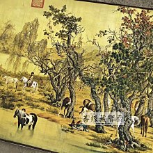 清朝郎世寧百駿圖復刻長卷畫古玩字畫國畫收藏百馬圖家居裝飾手繪工筆