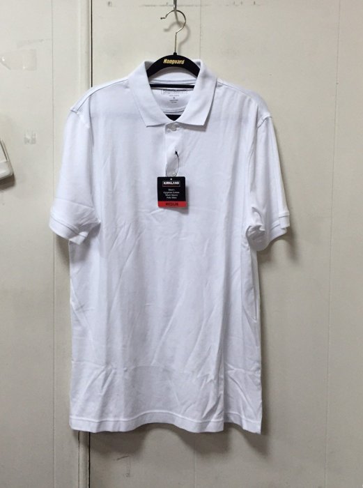 購Happy~Kirkland Signature 科克蘭 男短袖純棉 POLO 衫 白 M
