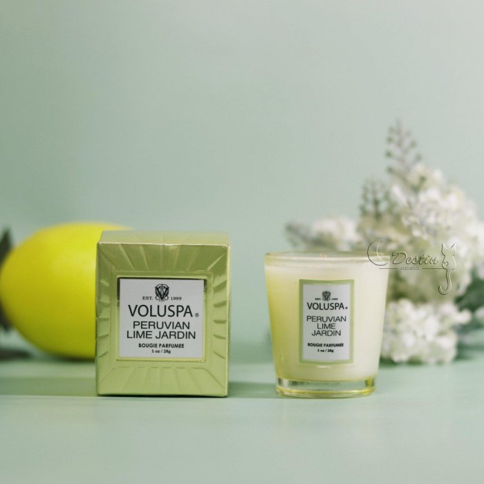 Voluspa 美國 香氛精油蠟燭 秘魯檸檬花園 Peruvian Lime Jardin 1oz 28g 全新 玻璃瓶身