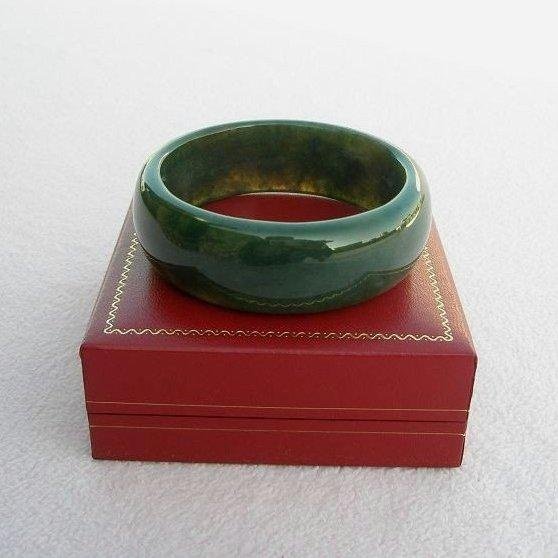 【歡喜心珠寶】【天然海草玉手鐲】鐲圍18.7圍手環「附保証書」碧玉加強親和力之最佳寶石