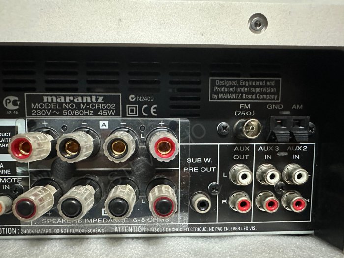 Marantz M-CR502 迷你CD收音擴大機床頭音響附原廠遙控器支援USB 雙組