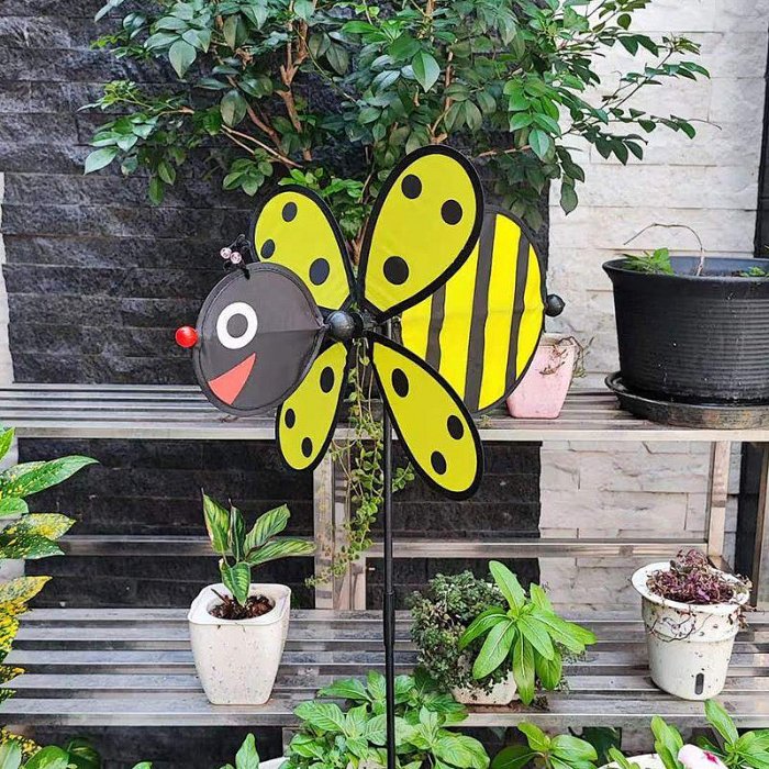 【珍愛頌】A126 蜜蜂風車 瓢蟲風車 旋轉風車 立體風車 玩具風車 布風車 露營佈置 舞會 派對 宴會 陽台 花園裝飾