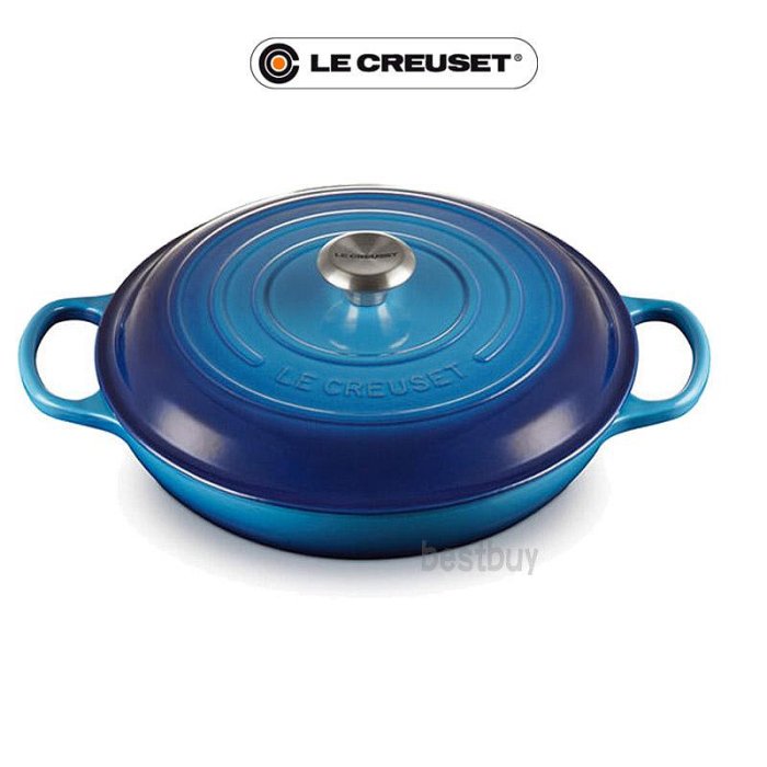Le Creuset Blueberry 藍莓 淺圓鍋 淺鍋 淺底鍋 壽喜燒鍋 淺圓鑄鐵鍋 鑄鐵鍋 30cm 新款