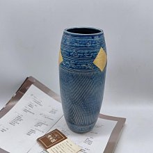 平安清光堂　青銅　花器　花瓶 日本回流藍三島金箔花瓶平安陽月，清水燒藝術花器，最大直徑9.5cm