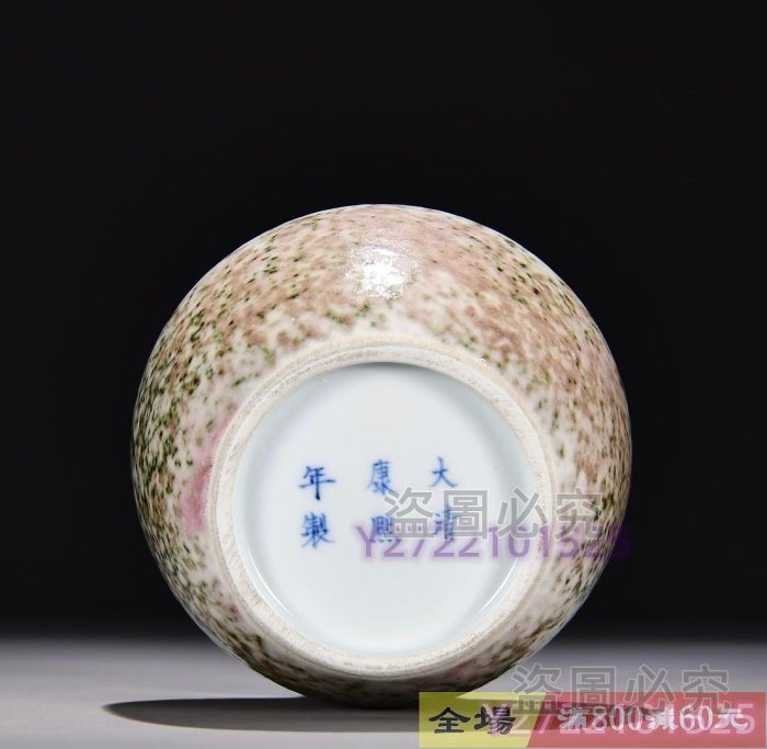 舊藏清康熙豇豆紅釉弘紋盤口尊尺寸高17寬12 藏品老貨舊藏【麒麟古玩