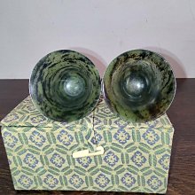 日本中古回流碧玉杯墨綠玉杯夜光杯酒杯茶杯碧玉墨玉杯夜光杯，超薄晶瑩