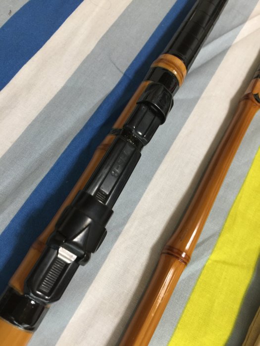 日本製頂級鯨穗調竹竿江戶和竿名師手作小物並繼船竿164cm 五尺半黑鯛竿