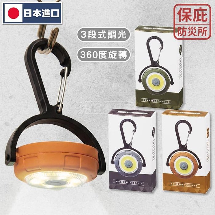 ｜保庇防災所｜360度旋轉COB燈 防災照明 露營帳篷燈 隨身掛燈 自行車 行人警示燈 防災用品 地震避難 手電筒 小燈