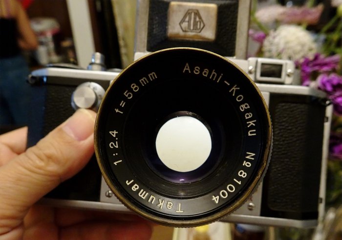「作例付き」完動美品Asahiflex iia Takumar 58mmF2.4 售】黃銅鍍鉻鏡身大姑媽Asahi-Kogaku Takumar 58mm f2.4送Asahiflex機