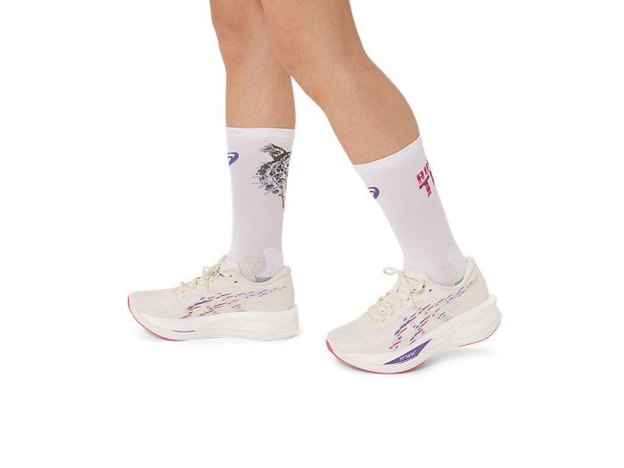 【曼森體育】ASICS 亞瑟士 中筒襪 男女中性款 跑步襪 老虎圖騰 3013A976-105