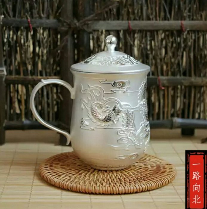 祥龍獻瑞【純銀◎茶杯】養生健康銀離子祛濕排毒甘甜茶湯淨化水質999足