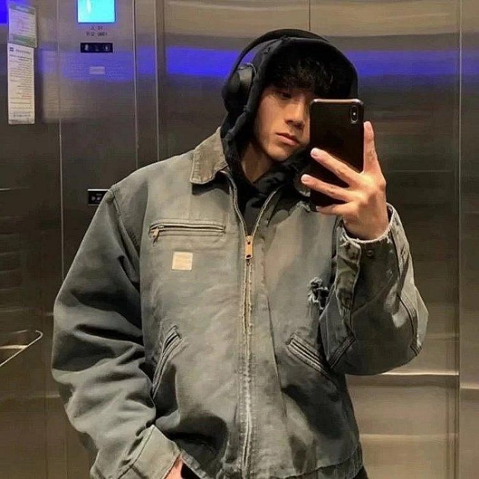 100％原廠 美式CARHARTT卡哈特J97水洗做舊重工底特律夾克 古著工裝帆布外套 多口袋 拉鏈翻領工裝外套