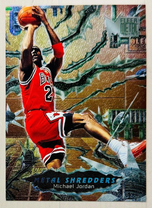 1997 MICHAEL JORDAN 芝加哥公牛 FLEER METAL SHREDDERS 經典畫面亮面特卡#空中飛人#籃球之神